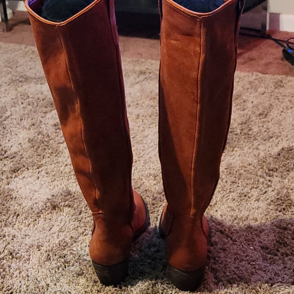 Gianni Bini Cognac Leather Knee Boots - 8M - New - Picture 6 of 8